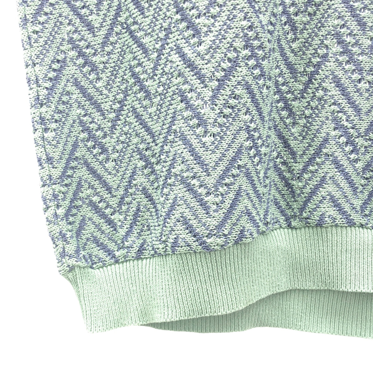 YOKE / ヨーク | 2023SS | HERRINGBONE MESH V-NECK VEST / オーバー ニット ベスト | 4 | ブルー系 | メンズ