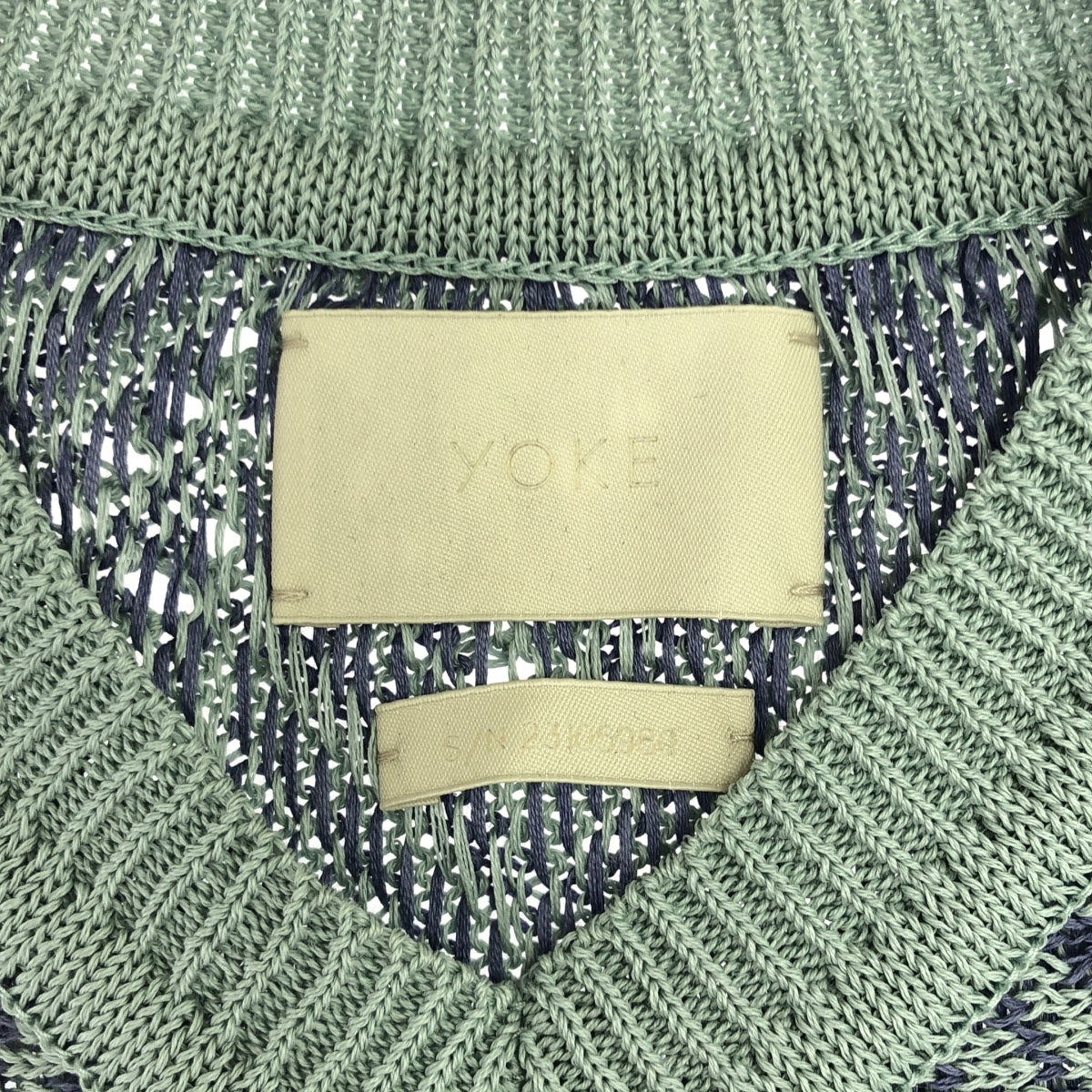 YOKE / ヨーク | 2023SS | HERRINGBONE MESH V-NECK VEST / オーバー ニット ベスト | 4 | ブルー系 | メンズ