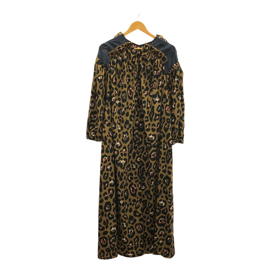 AVIE | Leopard print ruffled one-piece dress | 38 | Multicolor | Women's