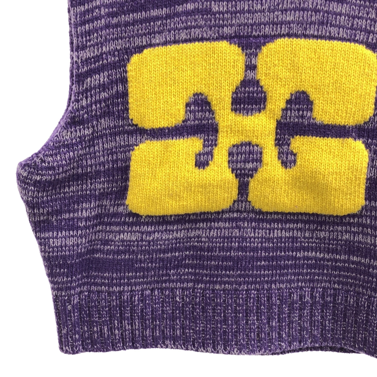 Ganni / ガニー | Graphic Cropped Vest グラフィック クロップド ベスト | S | パープル / イエロー | レディース