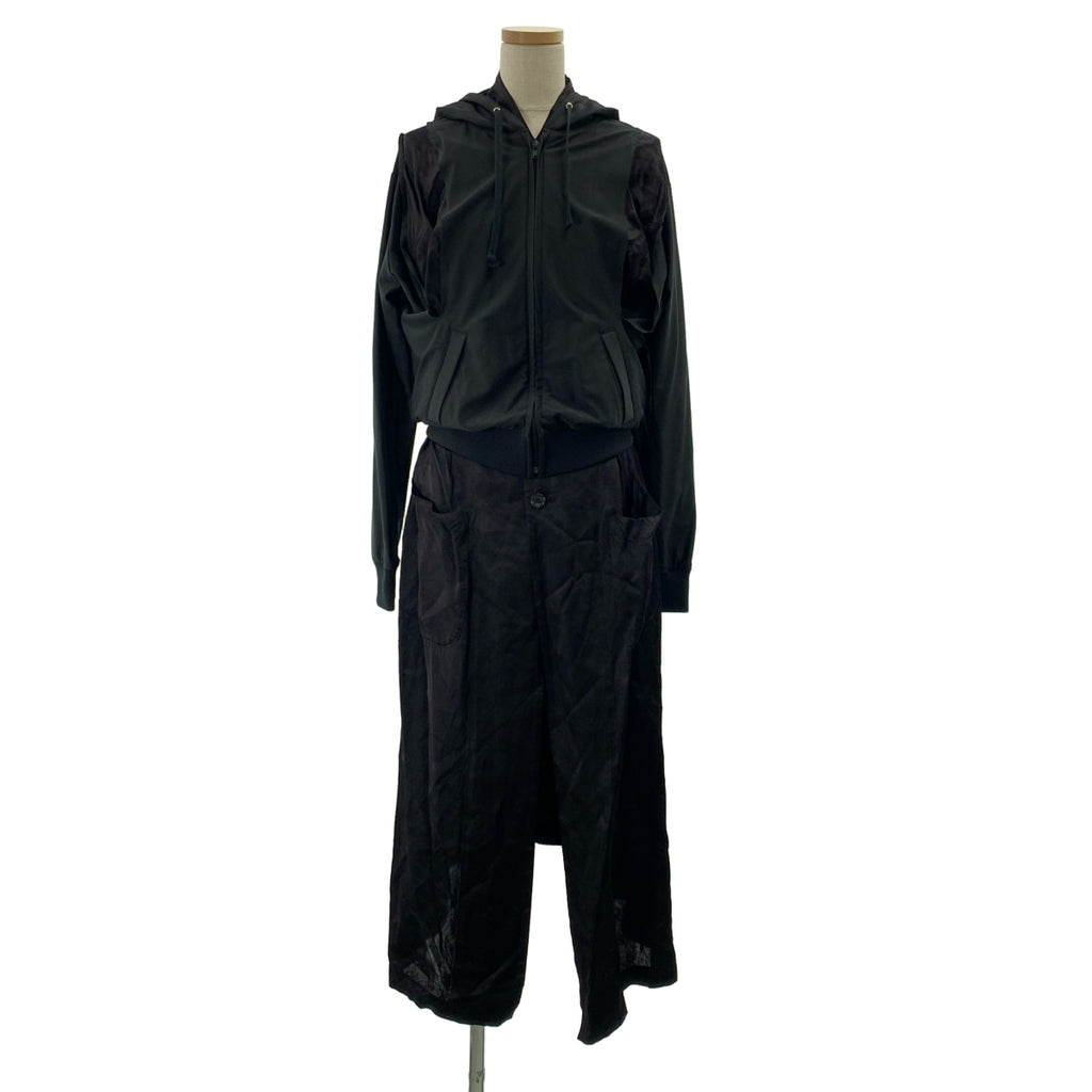 COMME des GARCONS / コムデギャルソン | 2019SS | 異素材 切替 変形 ドッキング フルジップ ロングジャケット フーディ | S | レディース