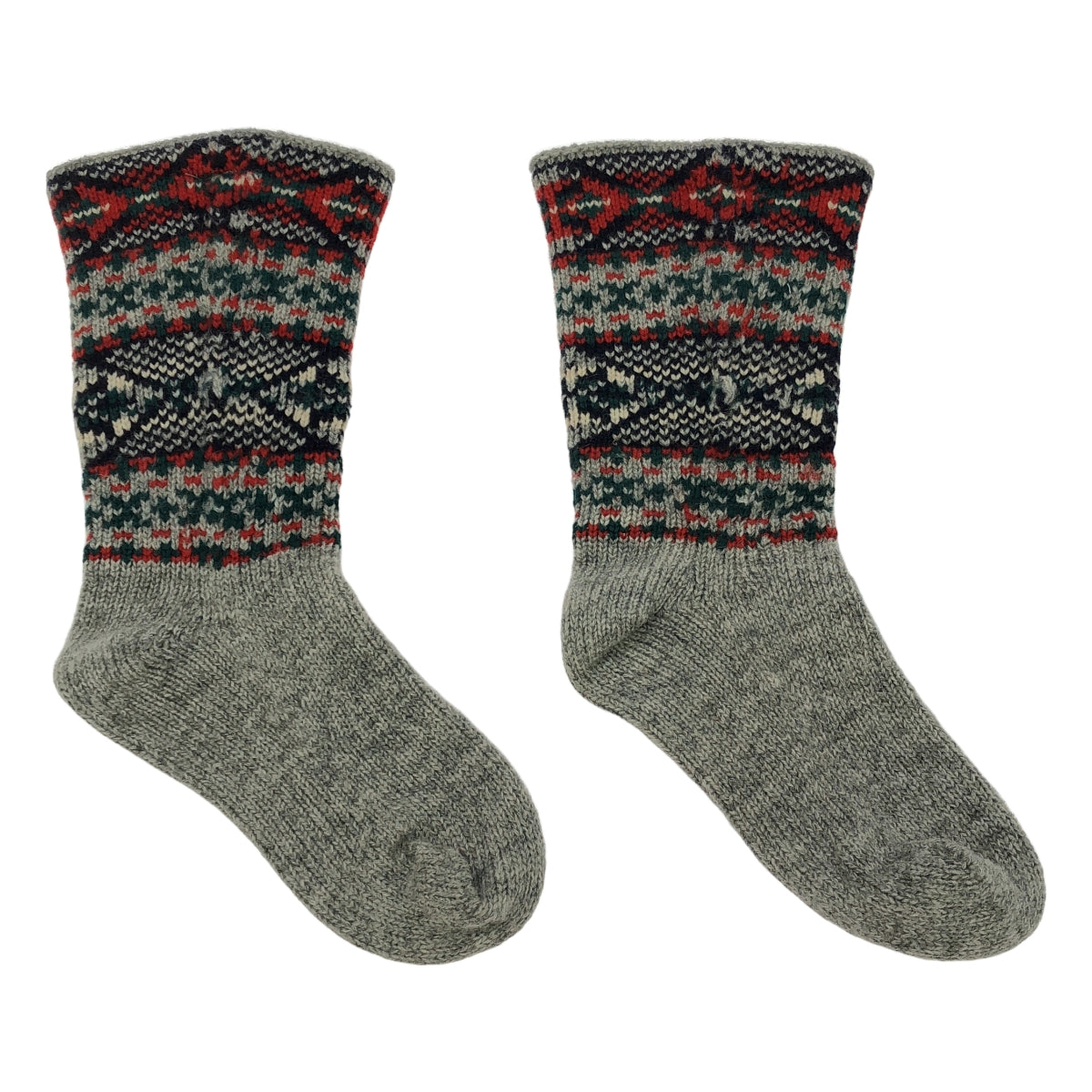 JUNYA WATANABE MAN PINK / ジュンヤワタナベマンピンク | ノルディック柄 ウール ソックス | グレー