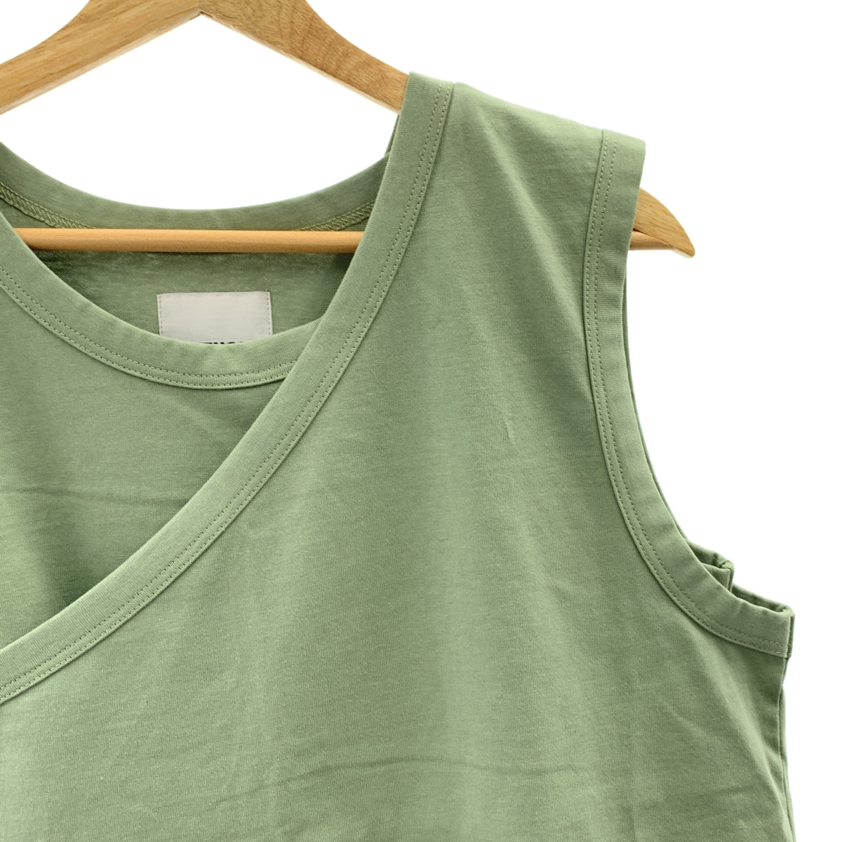 ANTHOM / 앤텀 | 코튼 레이어드 탱크 탑 컷소우 티셔츠 | 38 |