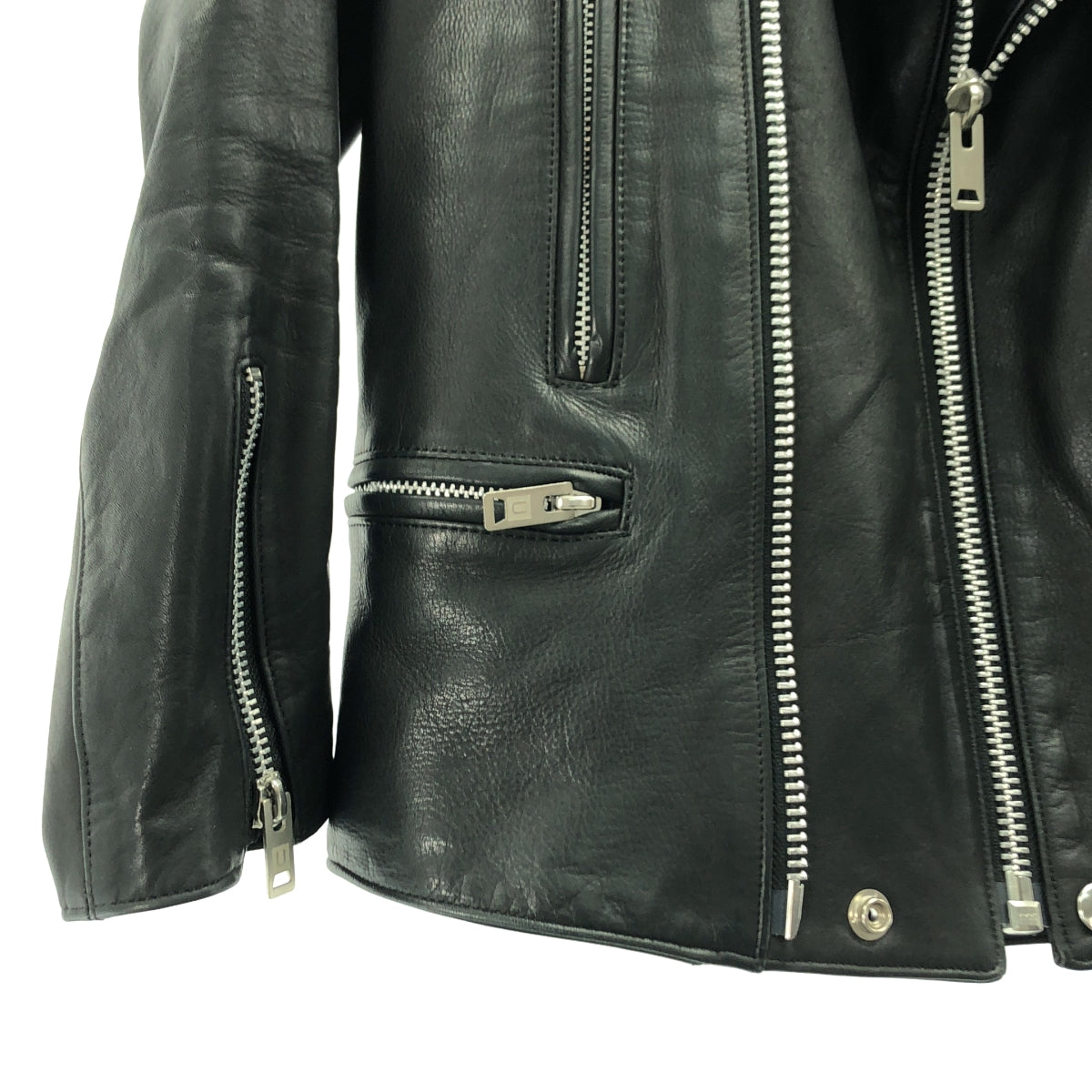 【美品】  UNDER COVER  / アンダーカバー | 牛革 カウレザー ダブルライダース ジャケット / 総裏地 | 2 | ブラック | レディース