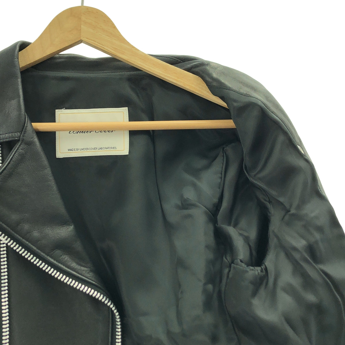 【美品】  UNDER COVER  / アンダーカバー | 牛革 カウレザー ダブルライダース ジャケット / 総裏地 | 2 | ブラック | レディース