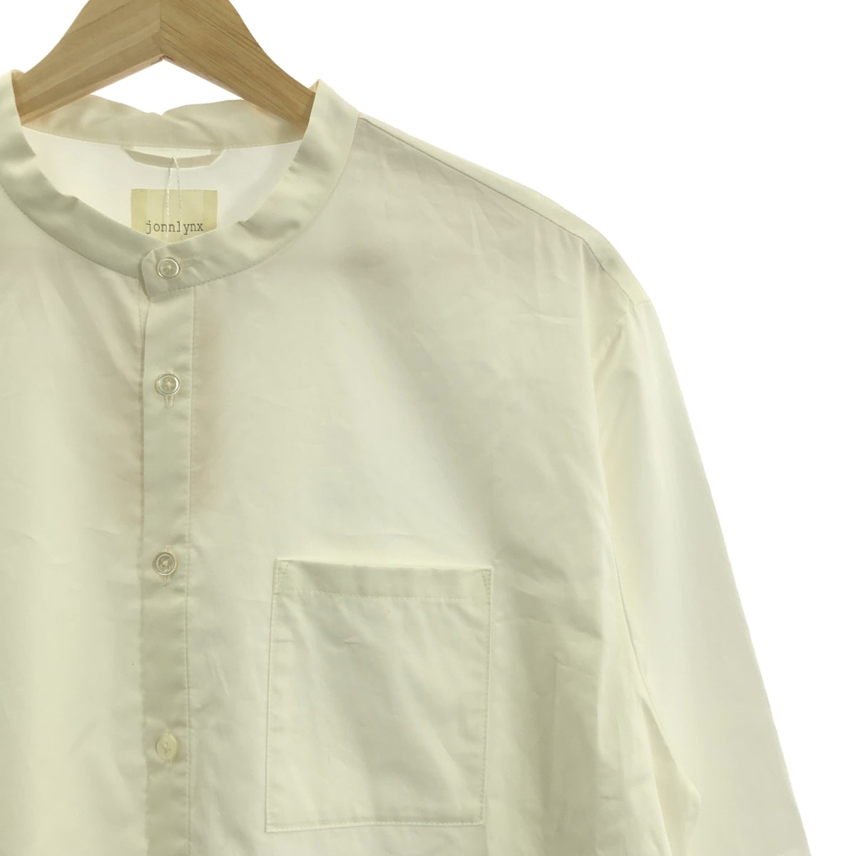 【新品】  jonnlynx / ジョンリンクス | Long shirts スタンドカラー コットン ロングシャツ | M | ホワイト | レディース