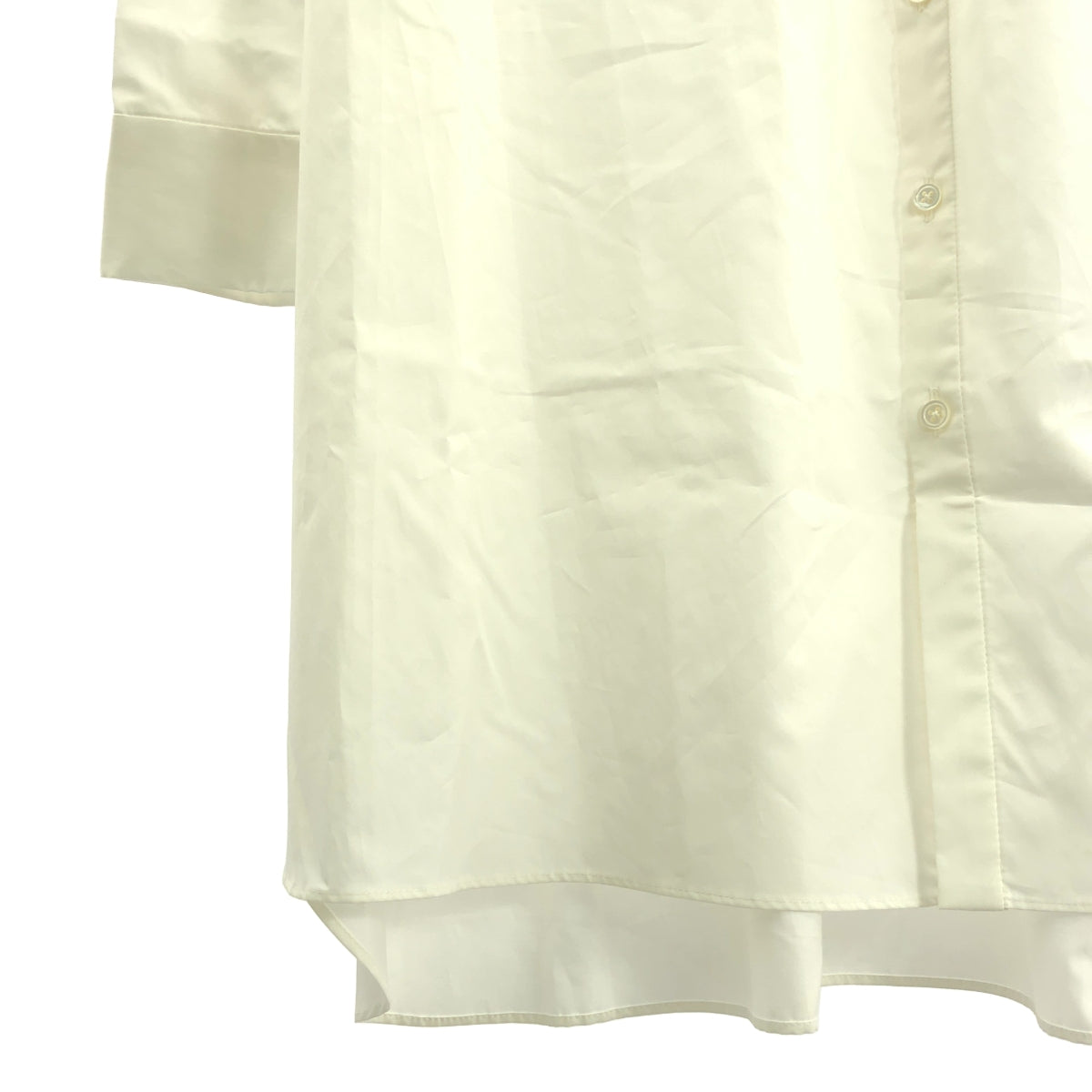 【新品】  jonnlynx / ジョンリンクス | Long shirts スタンドカラー コットン ロングシャツ | M | ホワイト | レディース