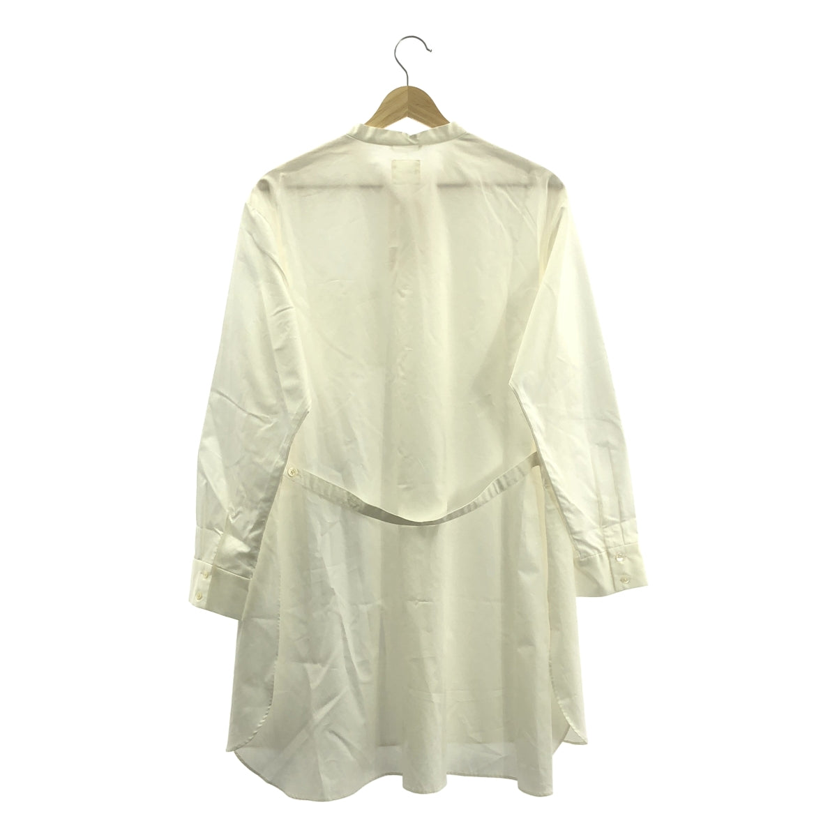 【新品】  jonnlynx / ジョンリンクス | Long shirts スタンドカラー コットン ロングシャツ | M | ホワイト | レディース