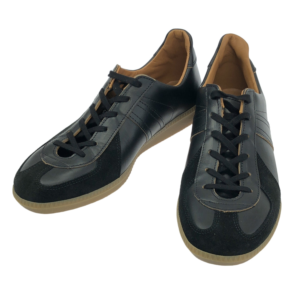 【미품】 REPRODUCTION OF FOUND / 리프로덕션 오브 파운드 | 2024SS | GERMAN MILITARY TRAINER Horween Chromexcel Leather 호윈 사 크롬 엑셀 가죽 독일 트레이너 운동화 | 40 | 블랙 | 남성