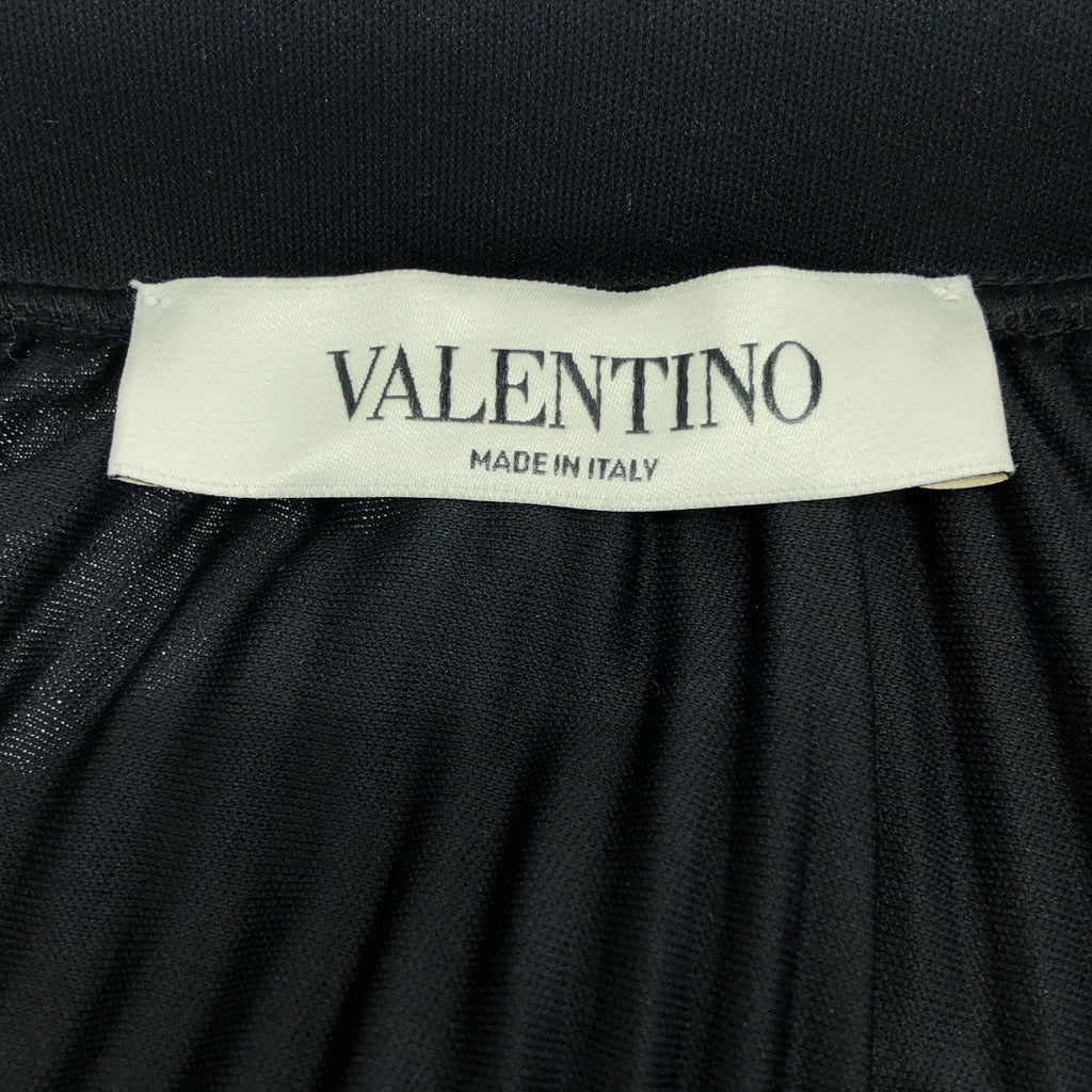 【美品】  VALENTINO / ヴァレンティノ | ワンポイント ロゴ サイドレース プリーツ スカート | XS | ブラック | レディース