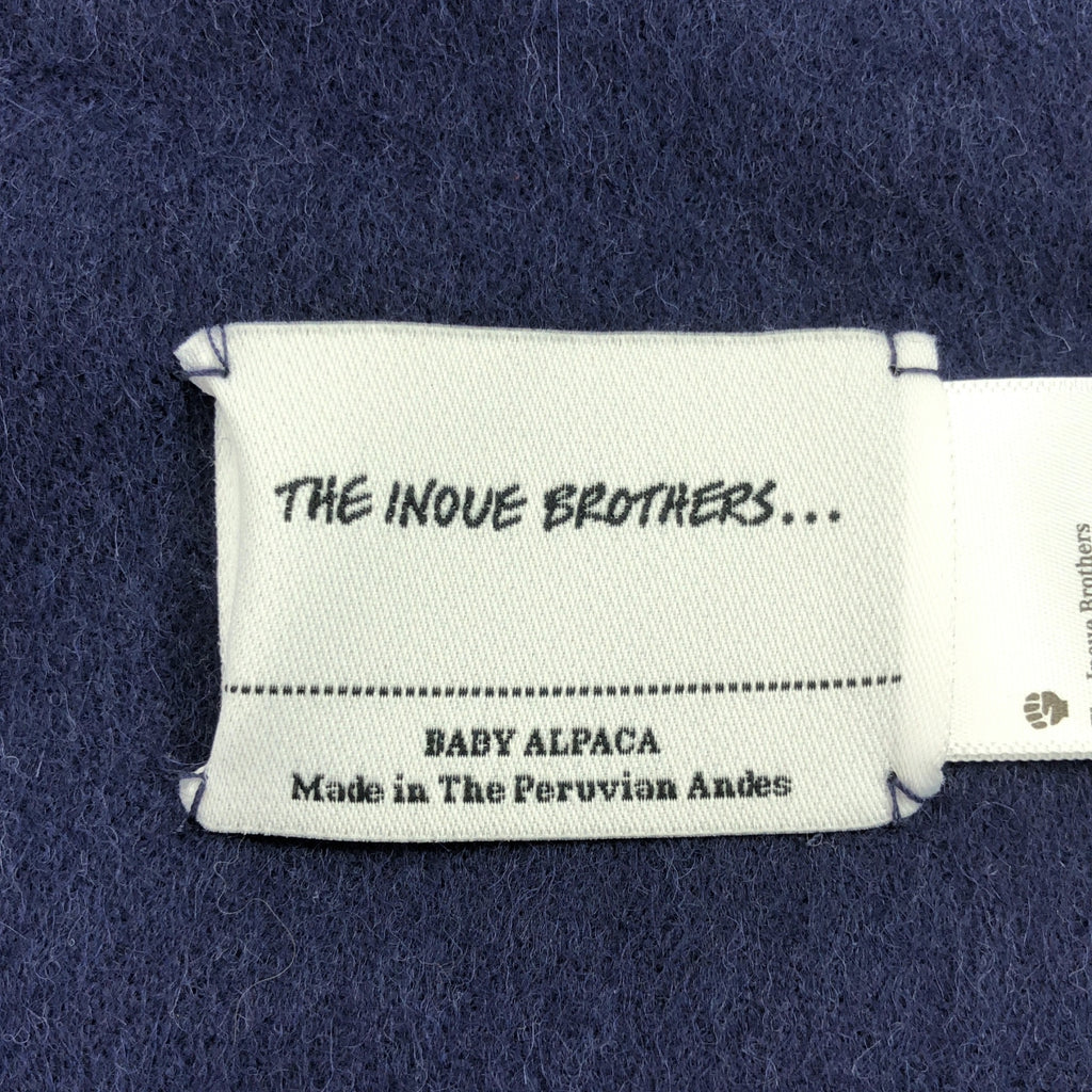 THE INOUE BROTHERS / ザイノウエブラザーズ | BRUSHED SCARF ベビーアルパカ プレーン マフラー | ネイビー | メンズ