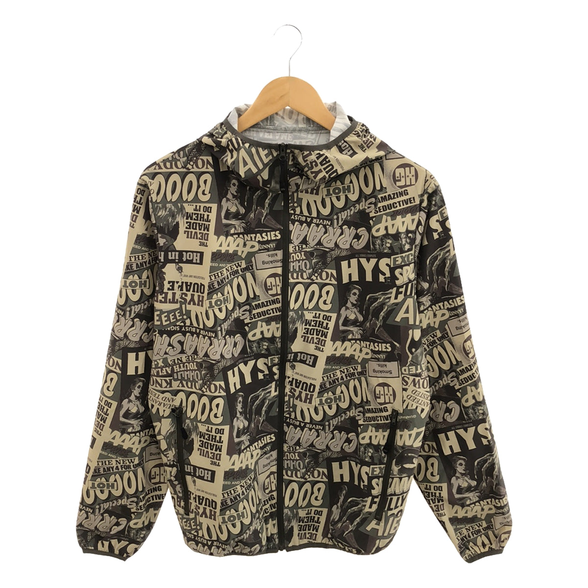 【신품】 HYSTERIC GLAMOUR / 히스테릭 글래머 | FULLY HYSTERIC CAMO 무늬 패커블 후드 블루존 | M | 카키 | 남성