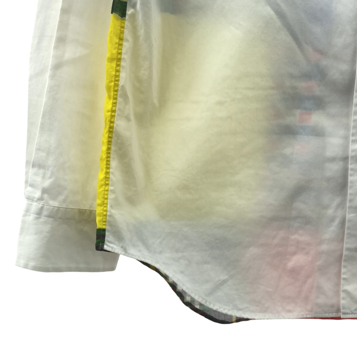 tricot COMME des GARCONS | 2019SS | 混合材質圓領拼布襯衫 | M | 白色 | 女款