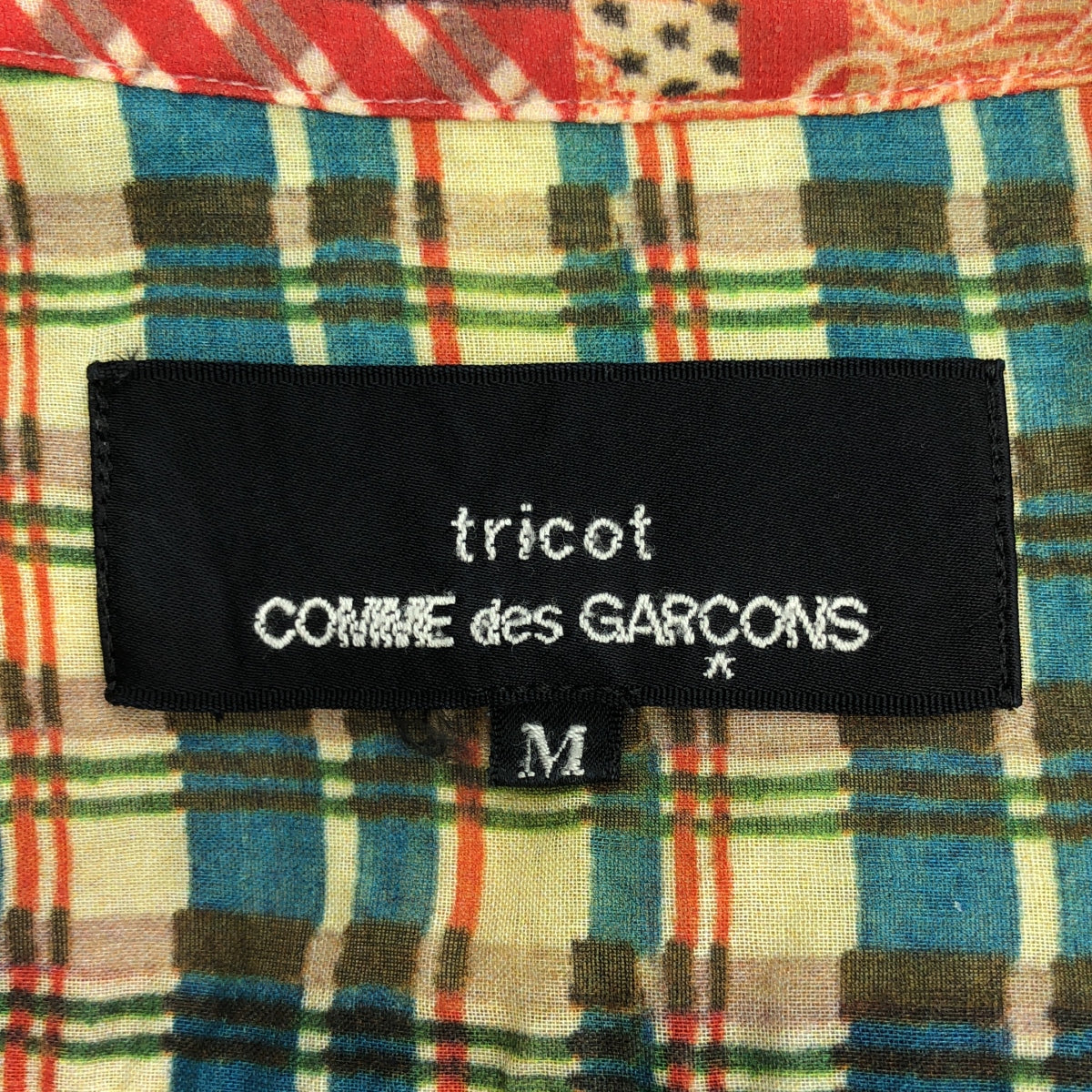 tricot COMME des GARCONS / トリココムデギャルソン | 2019SS | 異素材 切替 丸襟 パッチワーク シャツ ブラウス | M | レディース