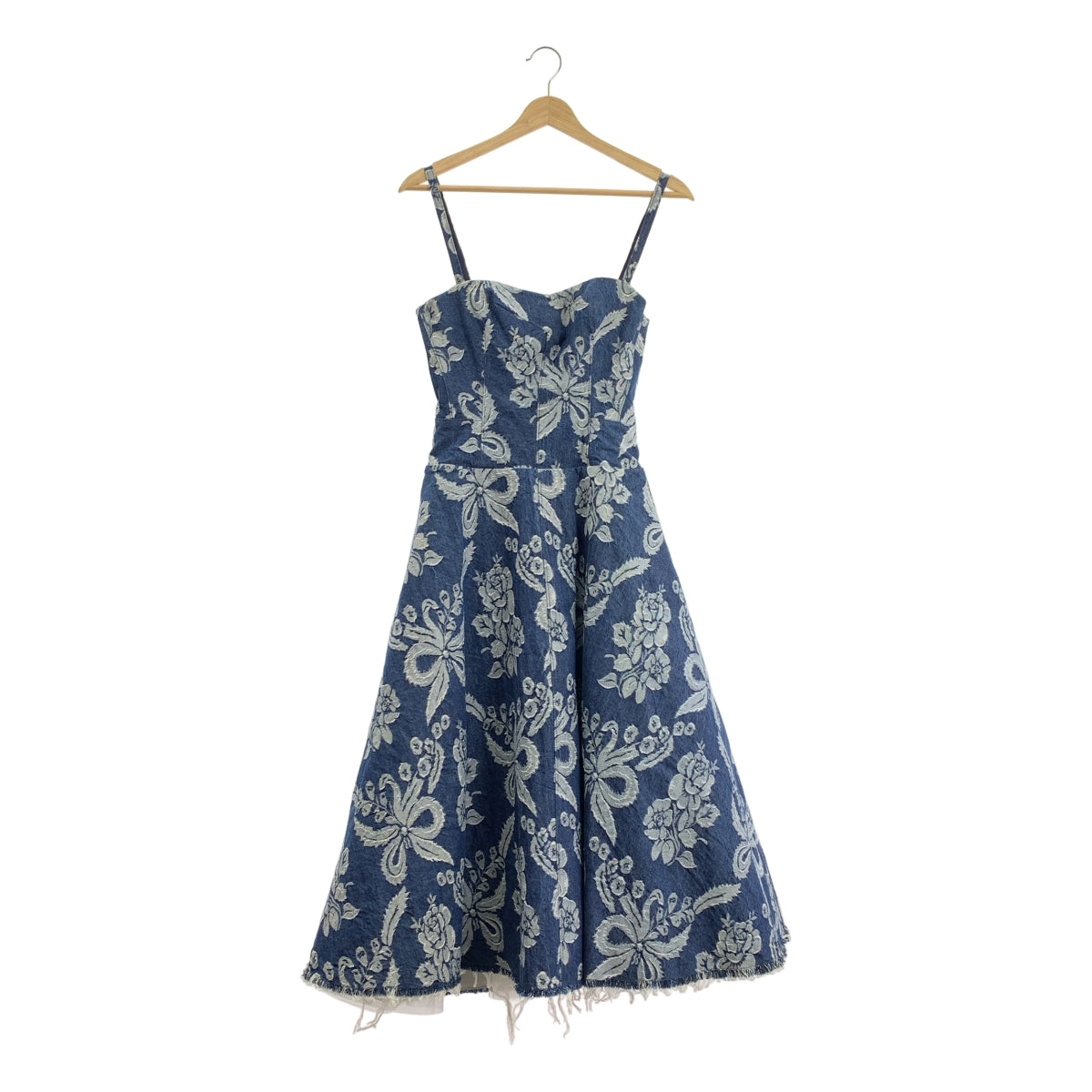 [近乎全新] JUNYA WATANABE COMME des GARÇONS | 2019 春夏 | 刺繡薄紗層疊剪裁蓬鬆洋裝 | XS | 靛藍 | 女款