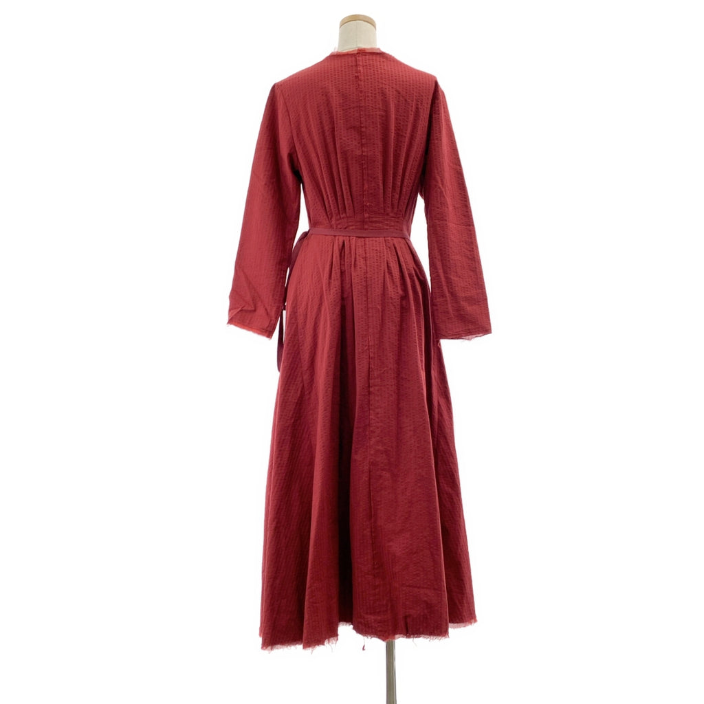 下午 | 泡泡紗剪裁裹身裙搭配皮帶無領外套 | 尺寸 36 | 女款