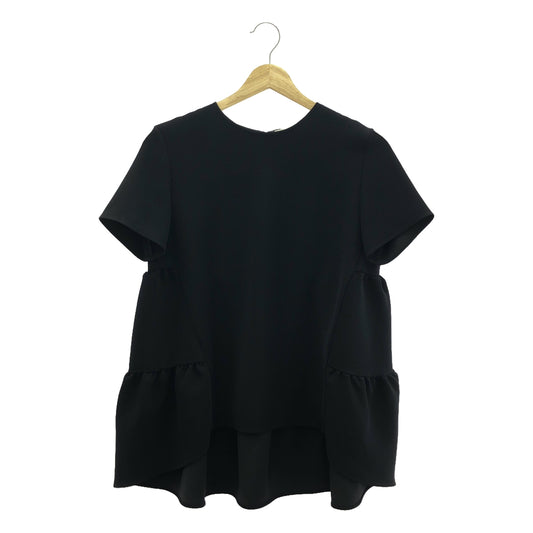 YOKO CHAN / 요코찬 | Half-sleeve Back Tiered Blouse 셔츠 | 36 | 블랙 | 여성