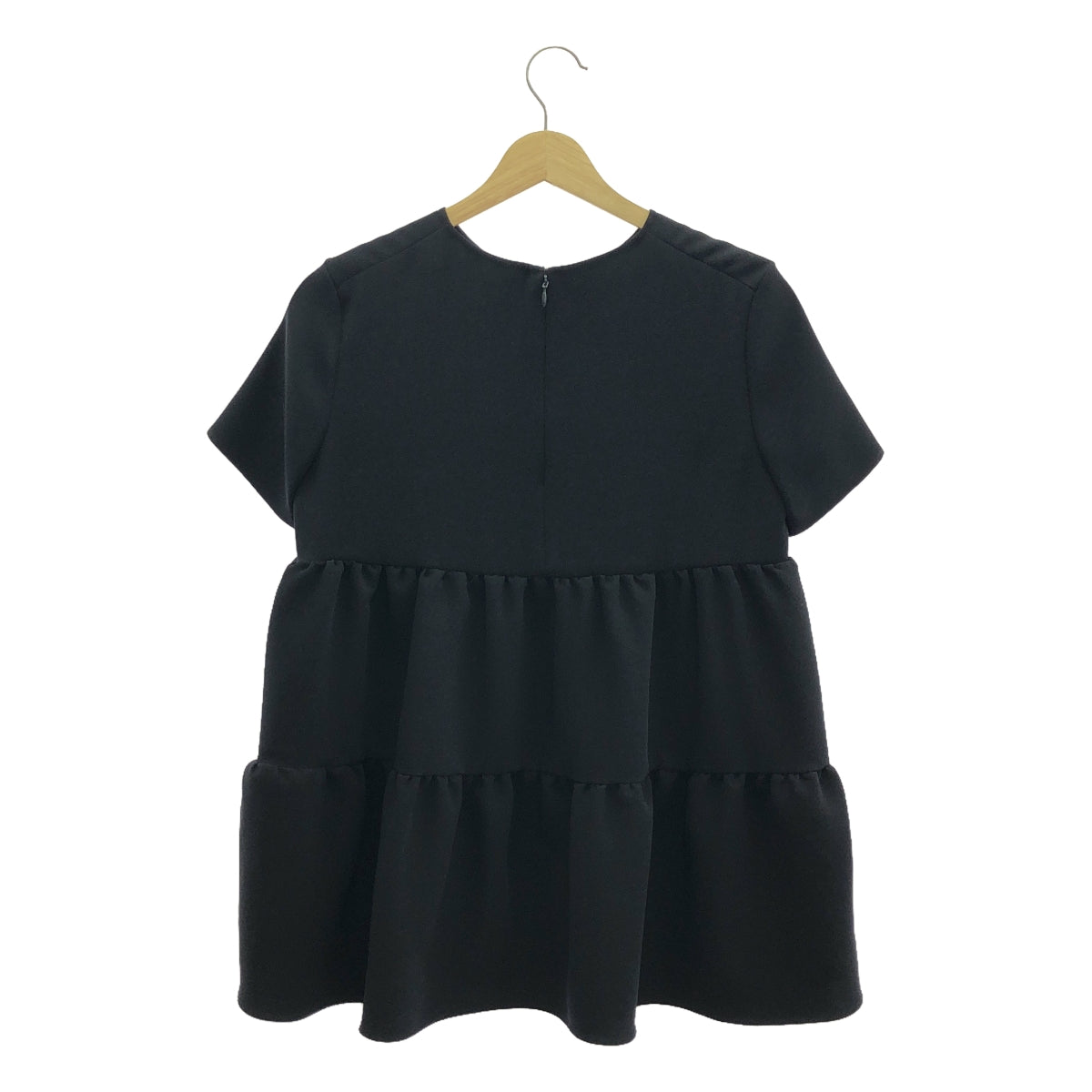 YOKO CHAN / ヨーコチャン | Half-sleeve Back Tiered Blouse シャツ | 36 | ブラック | レディース