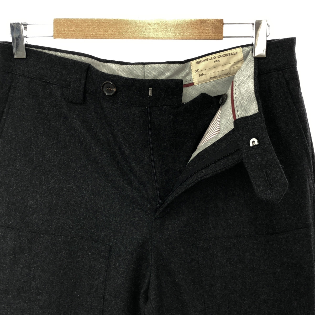 BRUNELLO CUCINELLI | Wool front pocket pants | 48 | Charcoal gray | Men's