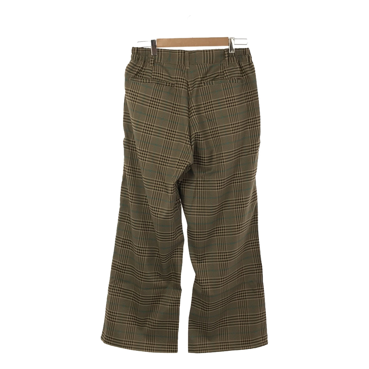 [New] OPENING ACT | Deep 2-Tuck Baggy Wide Check Slacks Pants | M | Beige | Men's