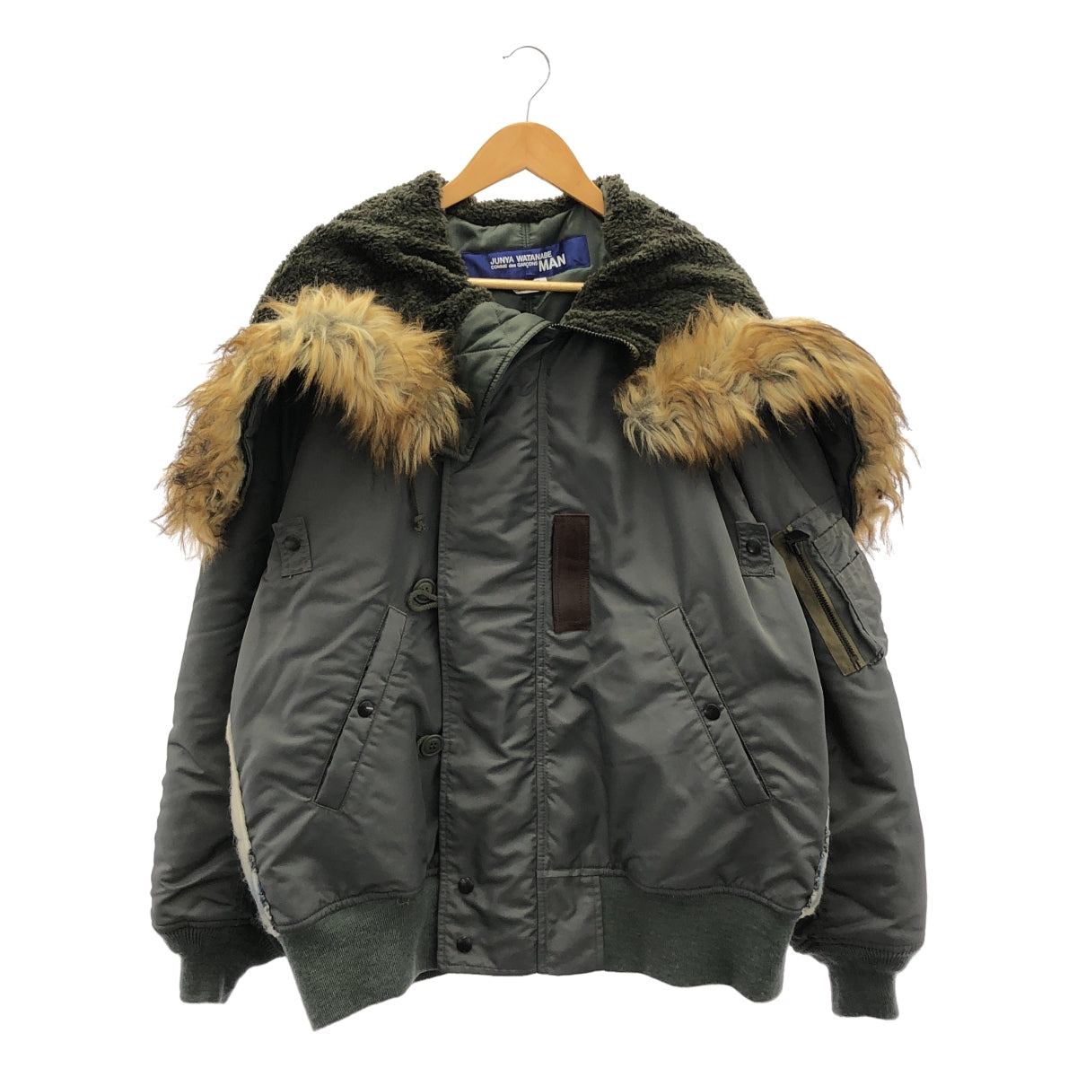 JUNYAWATANABE COMME des GARÇONS MAN | 2021 秋冬 | 尼龍與羊毛針織飛行外套 | S 碼 | 男款