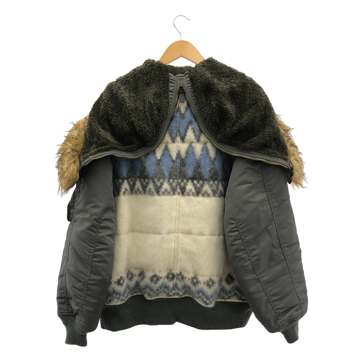 JUNYAWATANABE COMME des GARÇONS MAN | 2021 秋冬 | 尼龍與羊毛針織飛行外套 | S 碼 | 男款