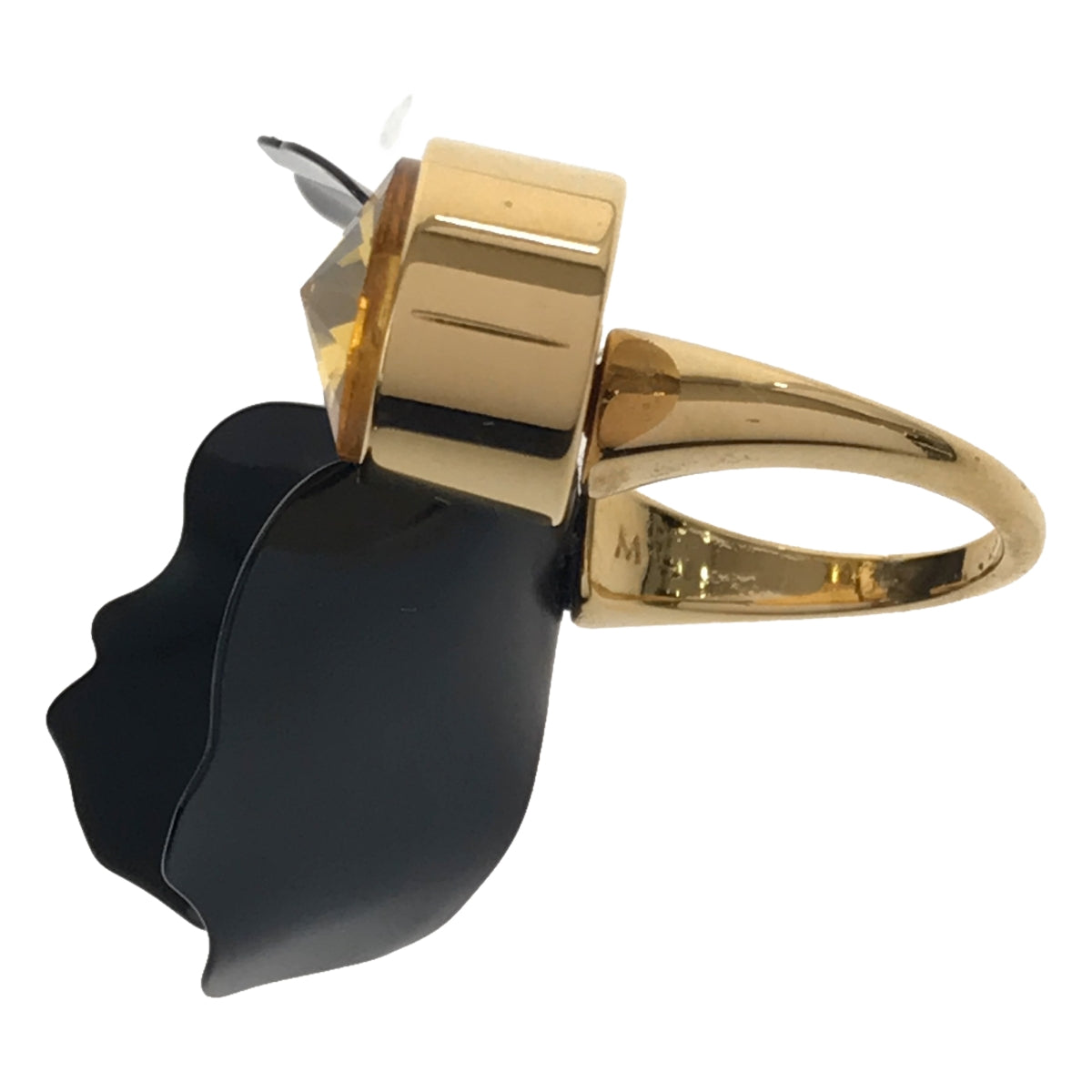 美品】 MARNI / マルニ | ビジュー装飾 フラワーモチーフ リング / アクセサリー | gold /black | レディース – KLD