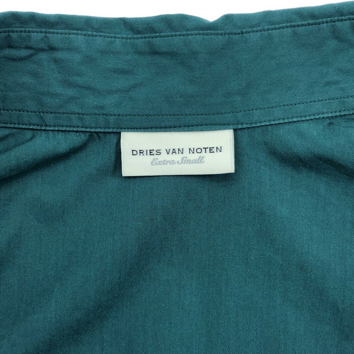 DRIES VAN NOTEN / 드리스 반 노텐 | 돌만 슬리브 오버 사이즈 셔츠 원피스 | XS | 그린/핑크/네이비 | 여성