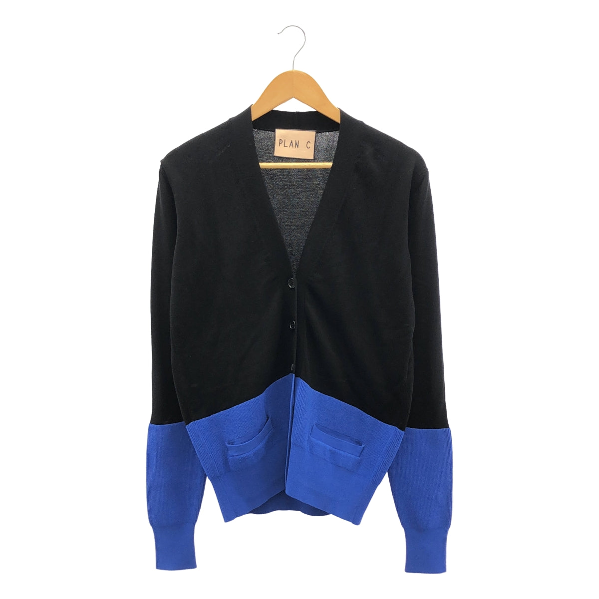 Plan C / 플랑시 | 코튼 혼합 바이 컬러 V 넥 가디건 | 42 |
