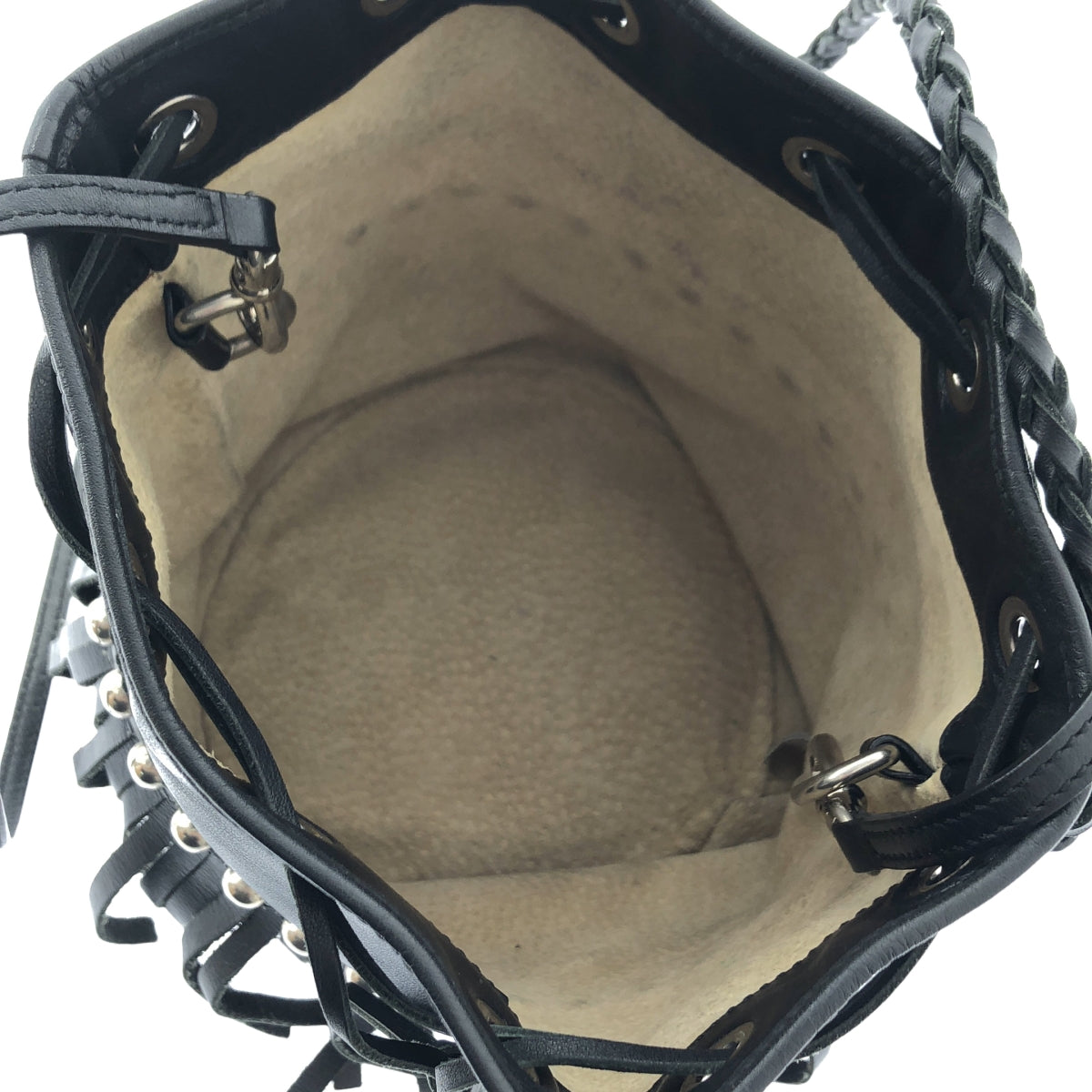 J&amp;M DAVIDSON / 제이앤엠 데이비슨 | FRINGE CARNIVAL 프린지 카니발 2WAY 스터드 가죽 숄더백 | 블랙 / 실버 | 여성