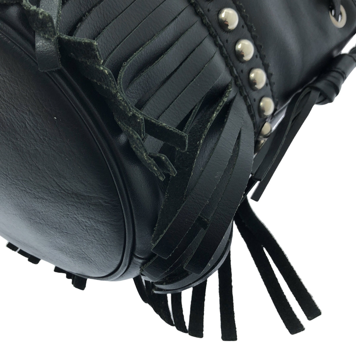 J&M DAVIDSON / ジェイアンドエムデヴィッドソン | FRINGE CARNIVAL フリンジカーニバル 2WAY スタッズ レザー ショルダーバッグ | ブラック / シルバー | レディース