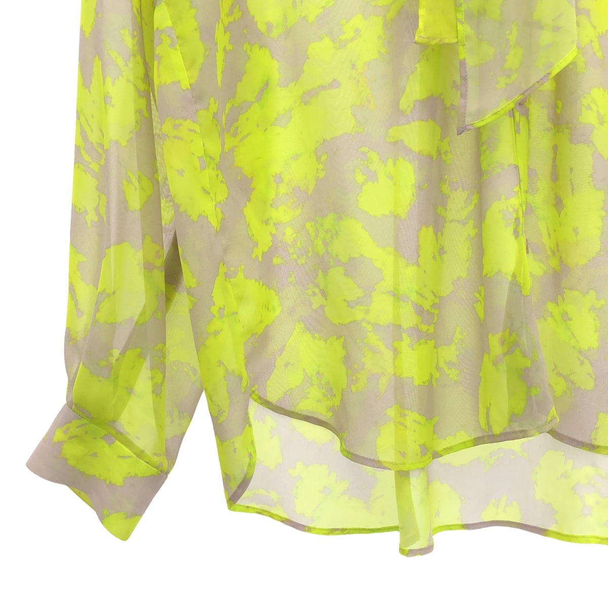 [狀況良好] AEWEN MATOPH |雪紡印花領結襯衫 |免費 |黃色 |女性的