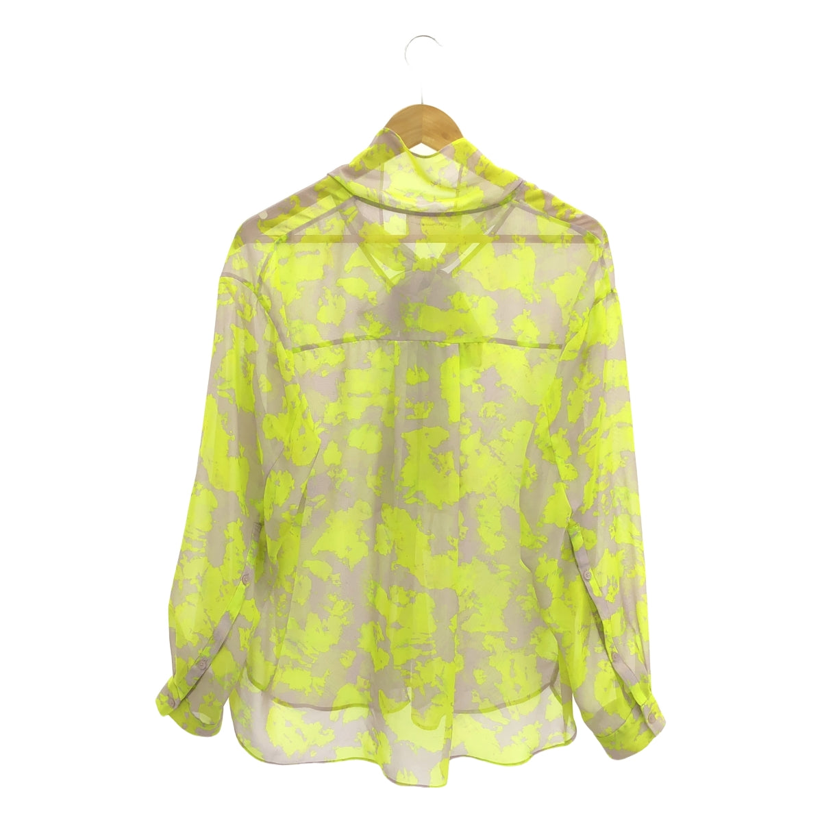 [狀況良好] AEWEN MATOPH |雪紡印花領結襯衫 |免費 |黃色 |女性的