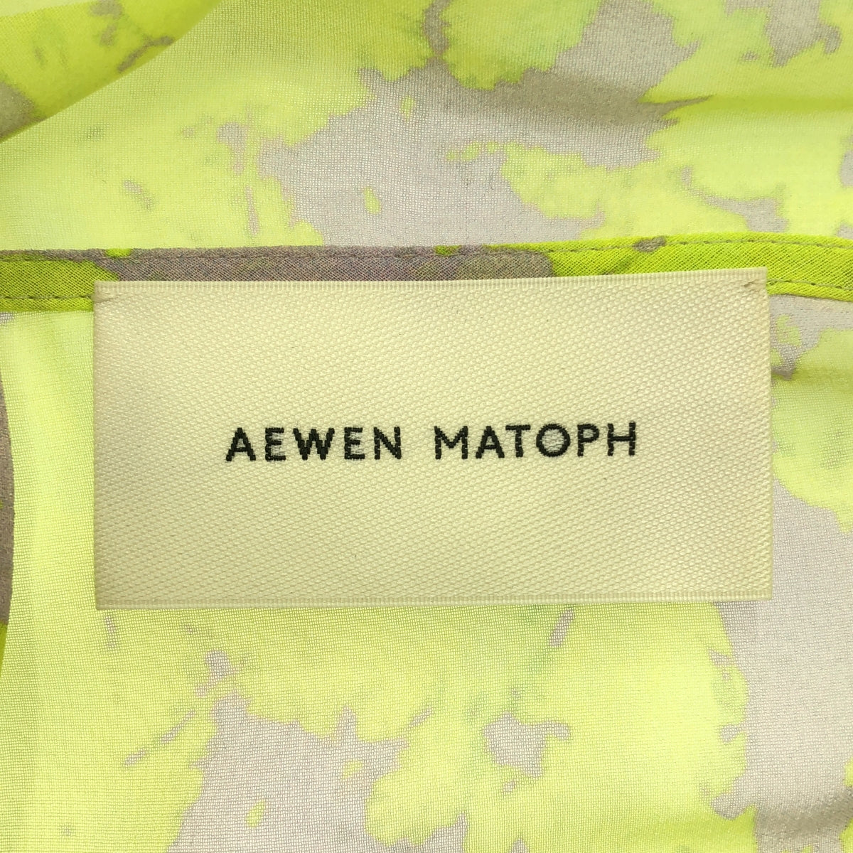 [狀況良好] AEWEN MATOPH |雪紡印花領結襯衫 |免費 |黃色 |女性的
