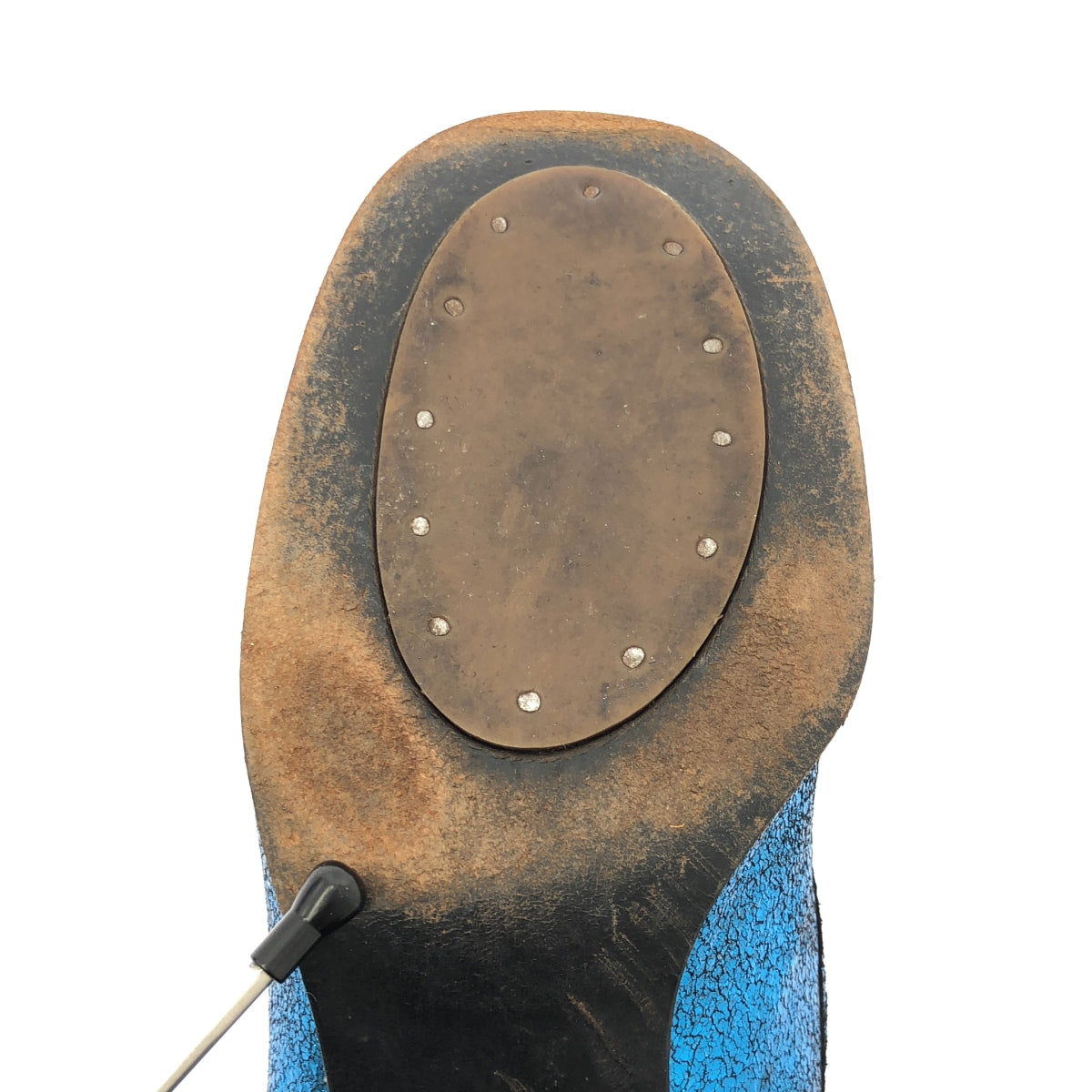 ebagos | 金屬色皮革單帶高跟鞋 | 4碼 | 藍色 | 女士