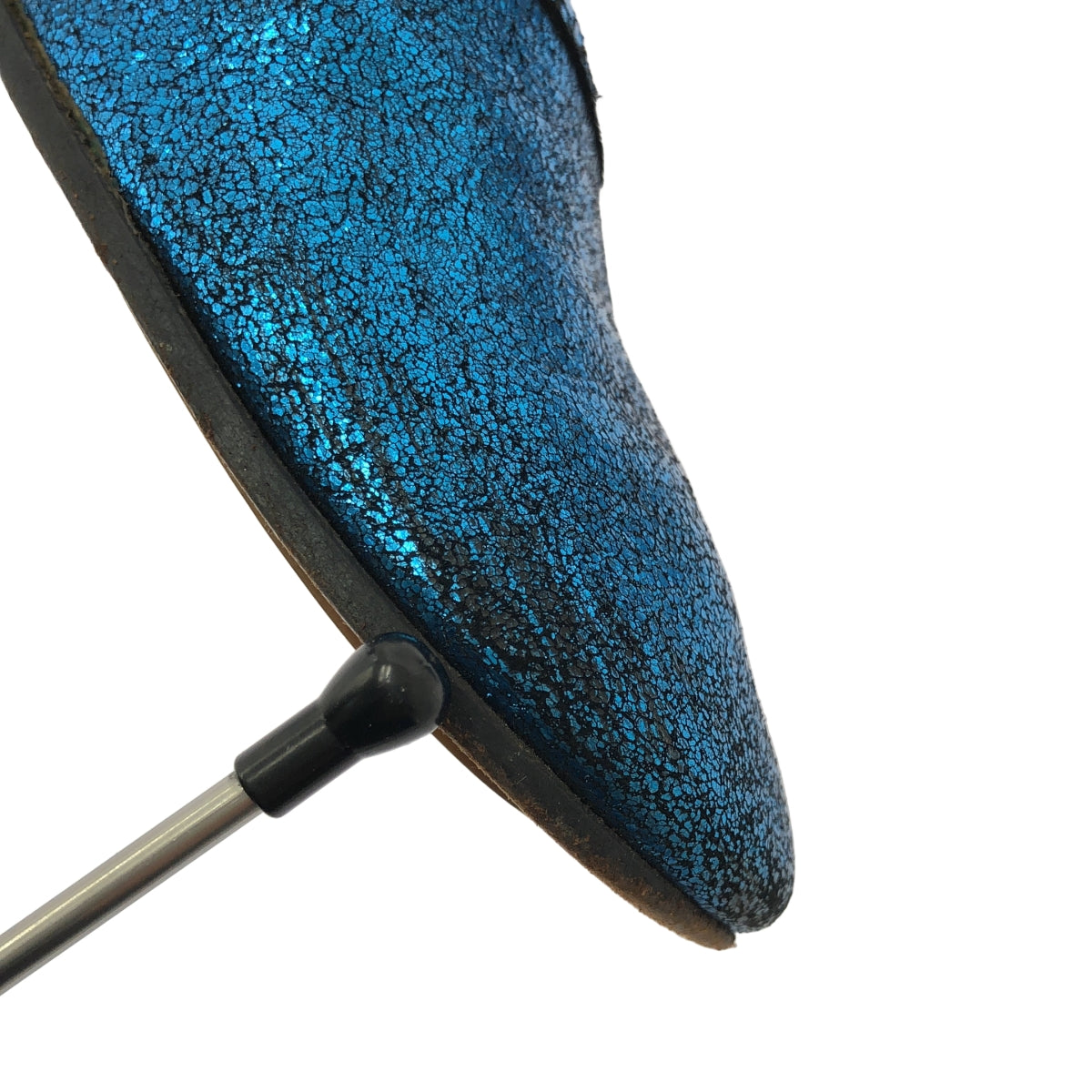 ebagos | 金屬色皮革單帶高跟鞋 | 4碼 | 藍色 | 女士