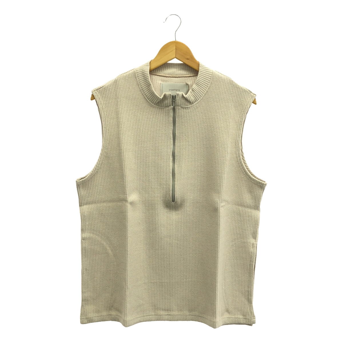 【新品】  prasthana / プラスターナ | rib knit slit vest ベスト | M | グレージュ | メンズ