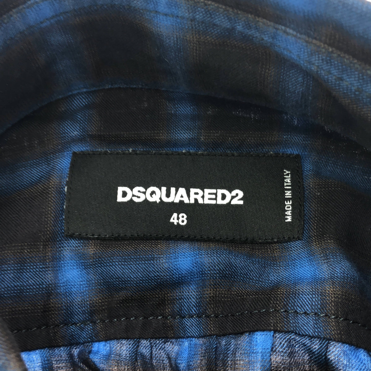 DSQUARED2 / 디 스퀘어 | 코튼 체크 셔츠 | 48 | 남성