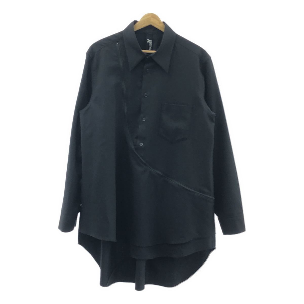 Ground Y | 2021 秋冬 | 羊毛華達呢拉鍊襯衫 | 3 碼 | 黑色 | 男款