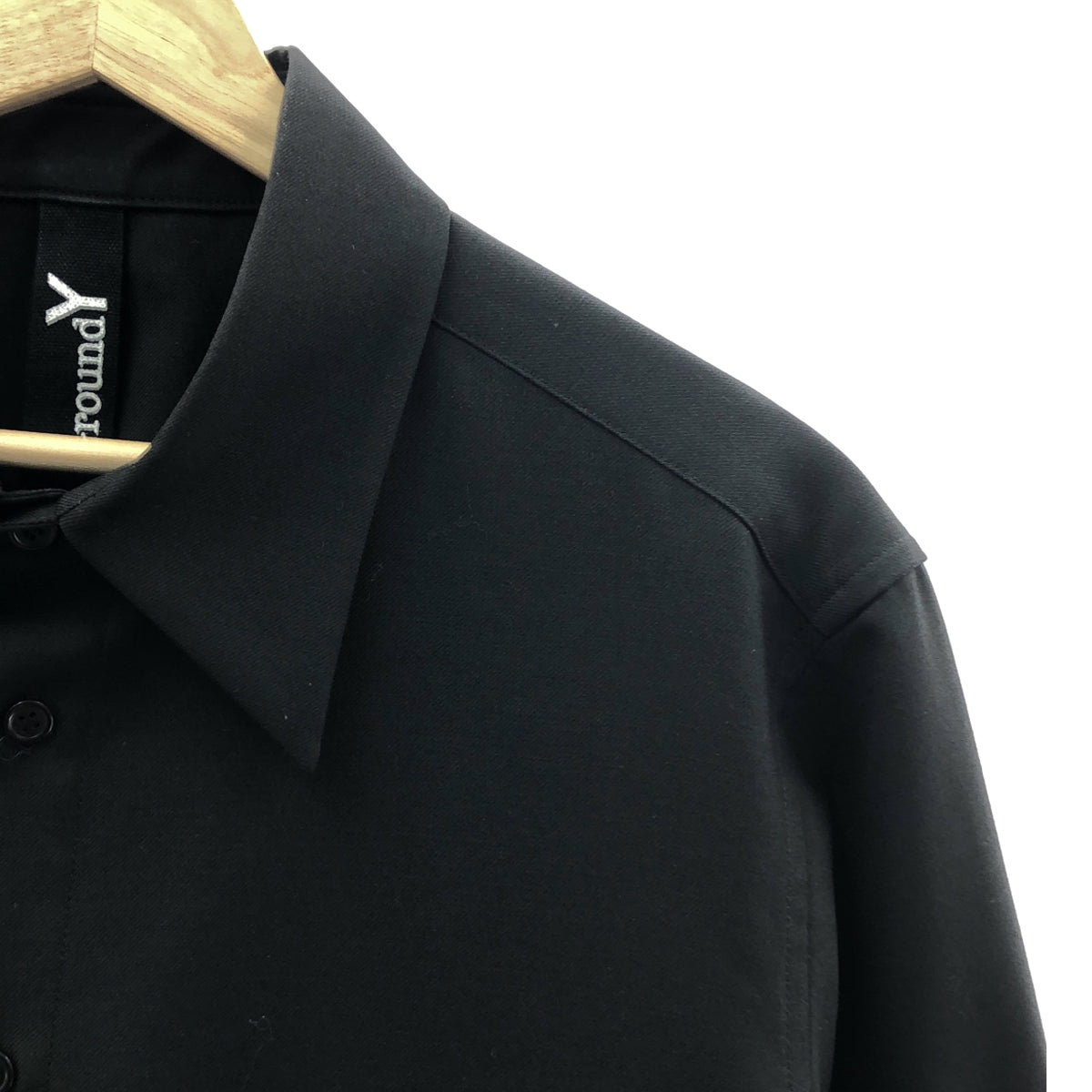 Ground Y | 2021 秋冬 | 羊毛華達呢拉鍊襯衫 | 3 碼 | 黑色 | 男款