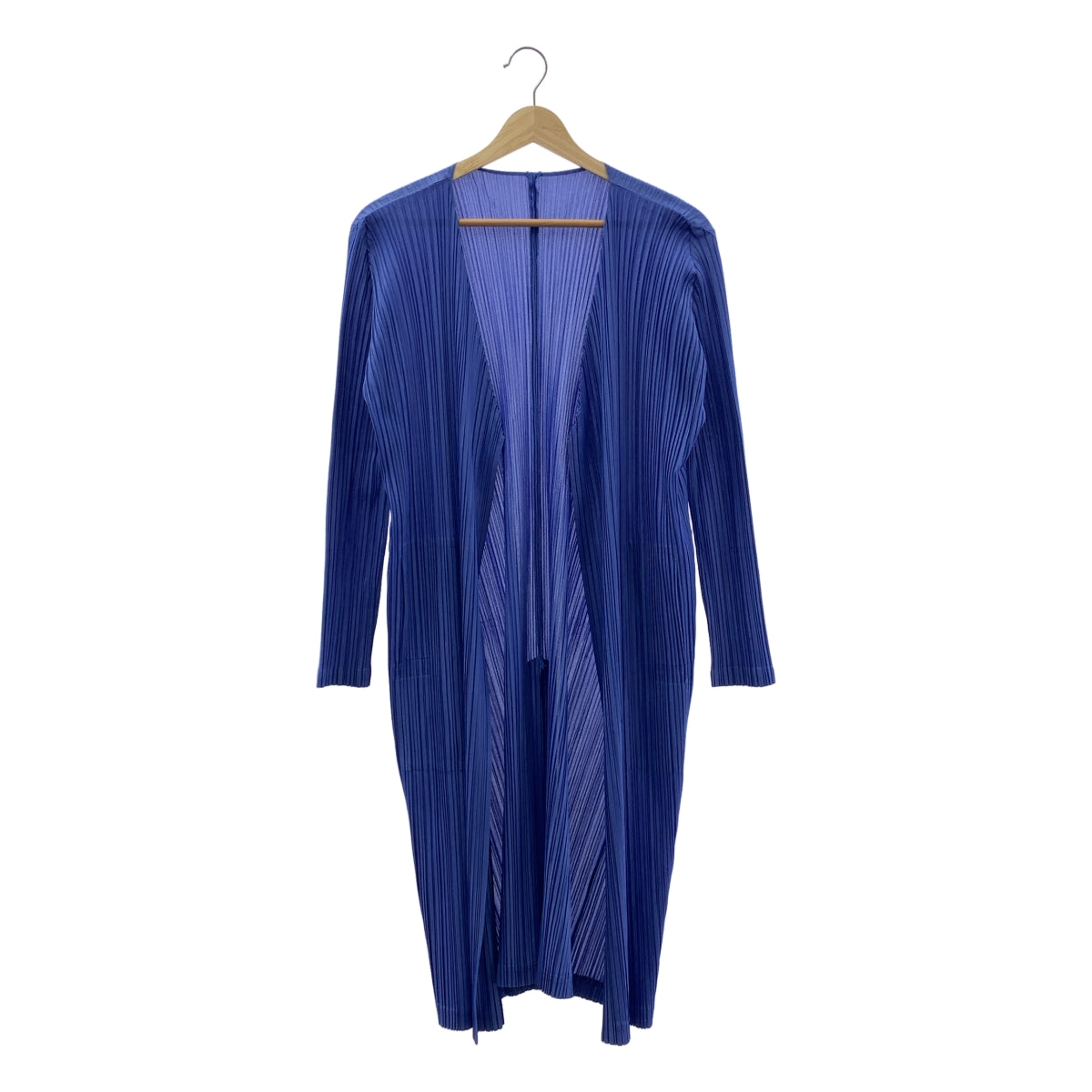 PLEATS PLEASE ISSEY MIYAKE / 플리츠 플리즈 이세이 미야케 | 2018SS | 플리츠 오픈 프론트 롱 가디건 | 3 | 블루 | 여성