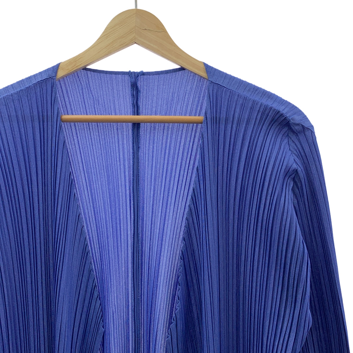 PLEATS PLEASE ISSEY MIYAKE / 플리츠 플리즈 이세이 미야케 | 2018SS | 플리츠 오픈 프론트 롱 가디건 | 3 | 블루 | 여성