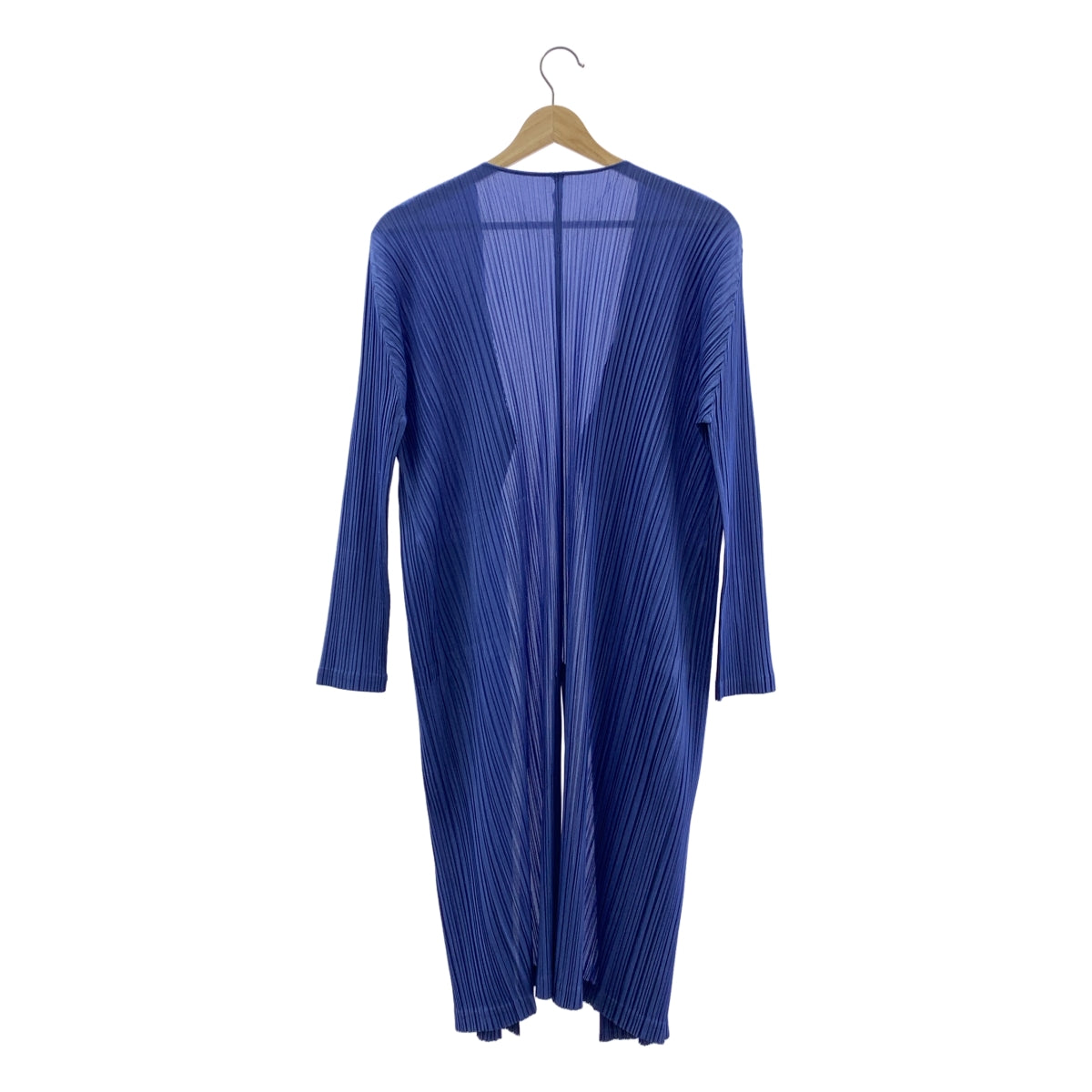 PLEATS PLEASE ISSEY MIYAKE / 플리츠 플리즈 이세이 미야케 | 2018SS | 플리츠 오픈 프론트 롱 가디건 | 3 | 블루 | 여성