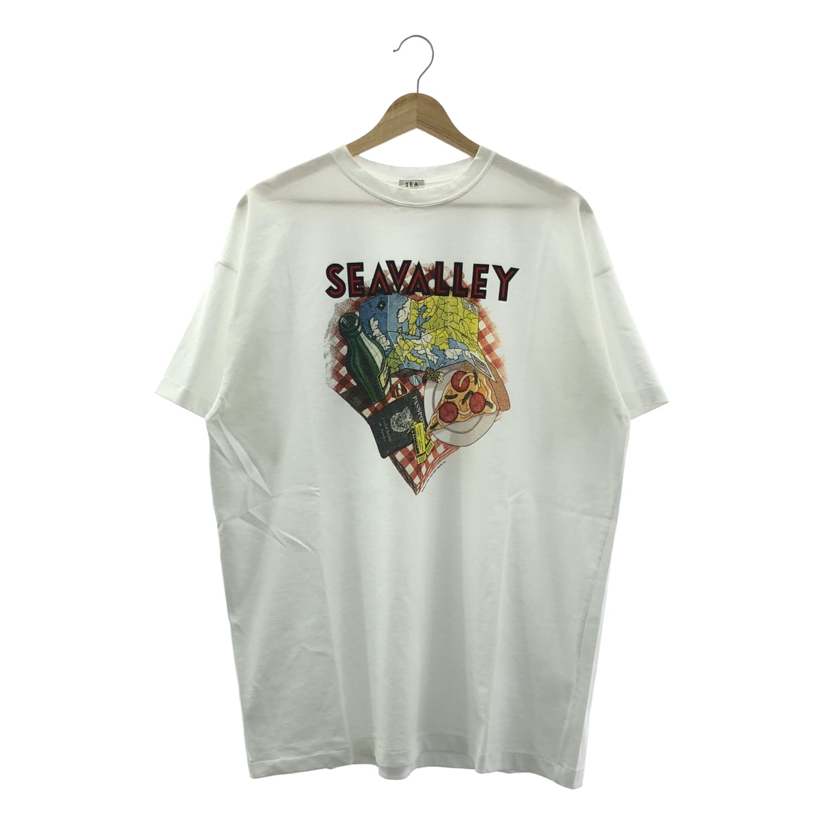 SEA | 圖案 T 卹 (SEAVALLEY PIZZA SHOP T 卹) / 圖案印花 T 卹 | 尺寸 2 | 女款