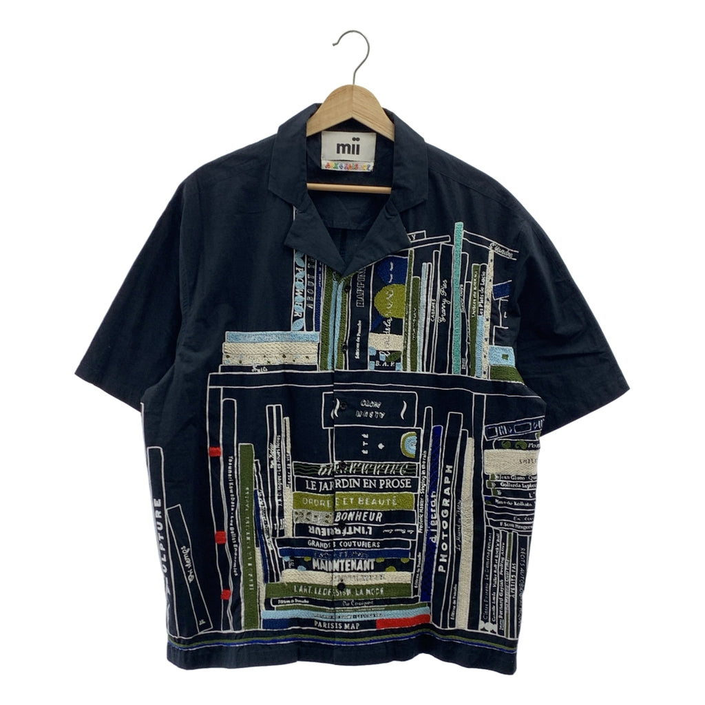 mii / me | × International Gallery BEAMS 총무늬 자수 프린트 오픈 컬러 반소매 셔츠 | XL |