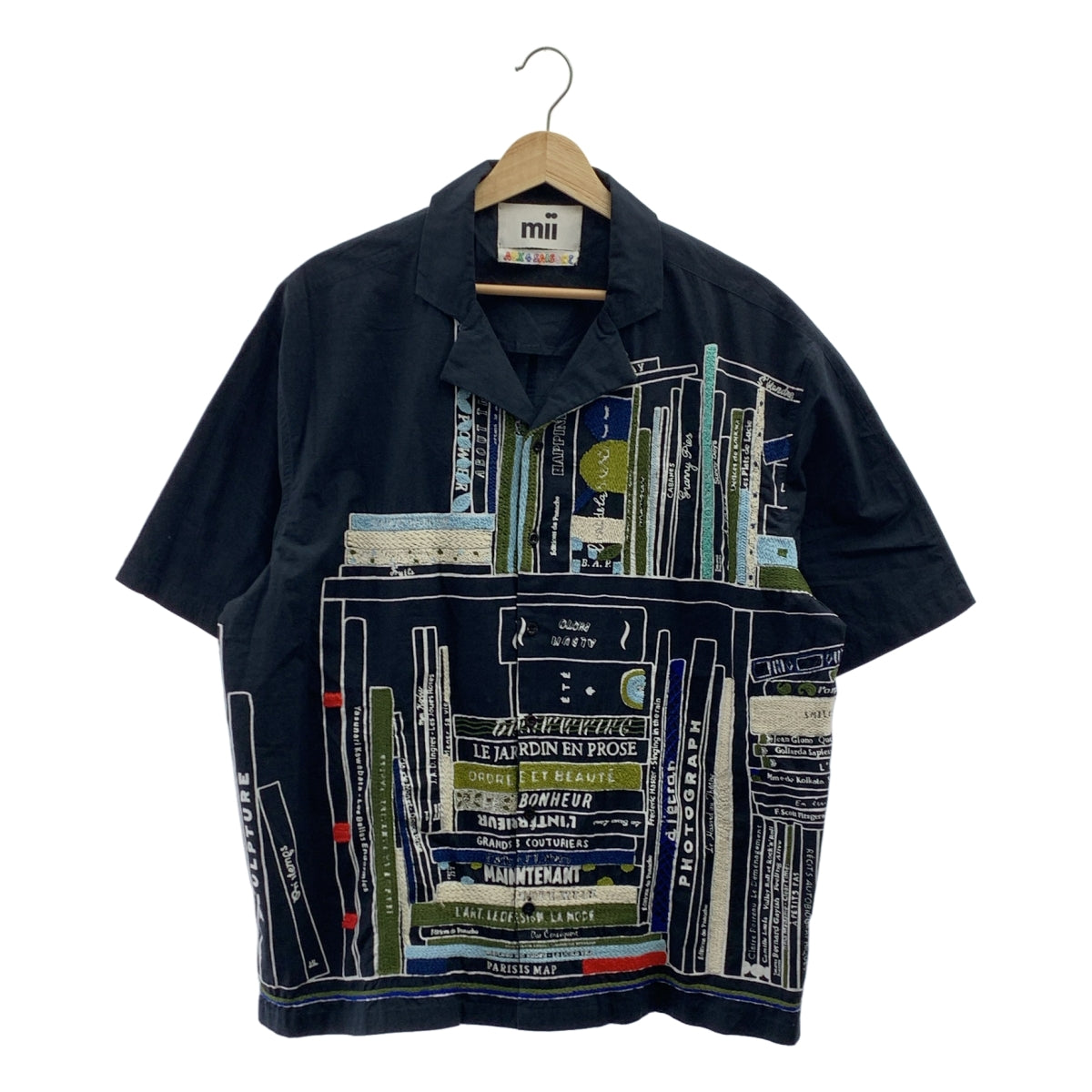 mii / me | × International Gallery BEAMS 총무늬 자수 프린트 오픈 컬러 반소매 셔츠 | XL |