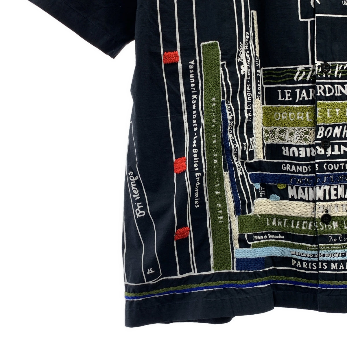 mii / me | × International Gallery BEAMS 총무늬 자수 프린트 오픈 컬러 반소매 셔츠 | XL |