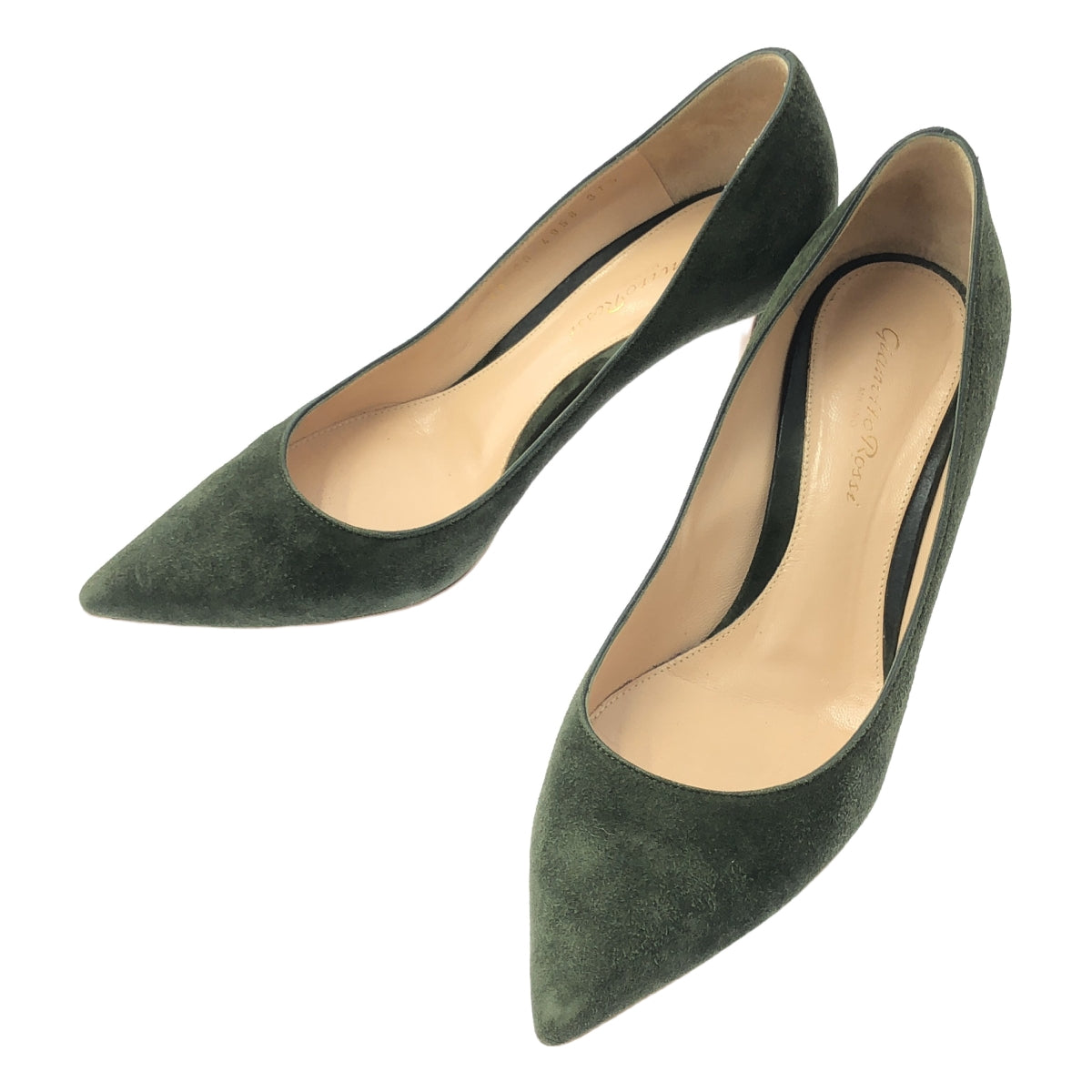 Gianvito Rossi / ジャンヴィトロッシ | Gianvito70 / ポインテッドトゥ ヒール パンプス | 37 1/2 | ダークグリーン | レディース