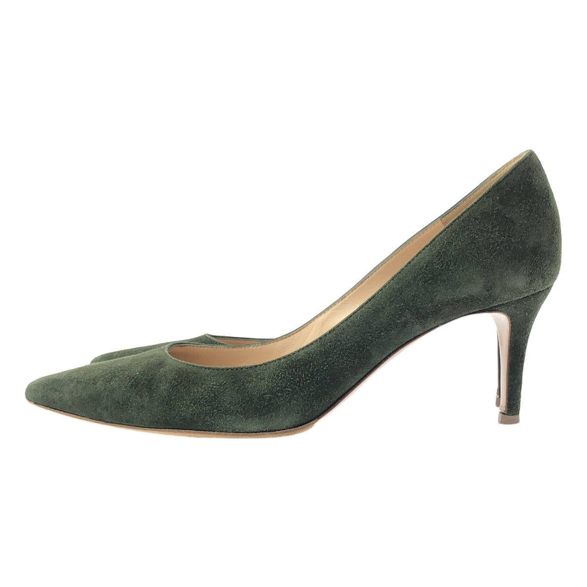 Gianvito Rossi / ジャンヴィトロッシ | Gianvito70 / ポインテッドトゥ ヒール パンプス | 37 1/2 | ダークグリーン | レディース