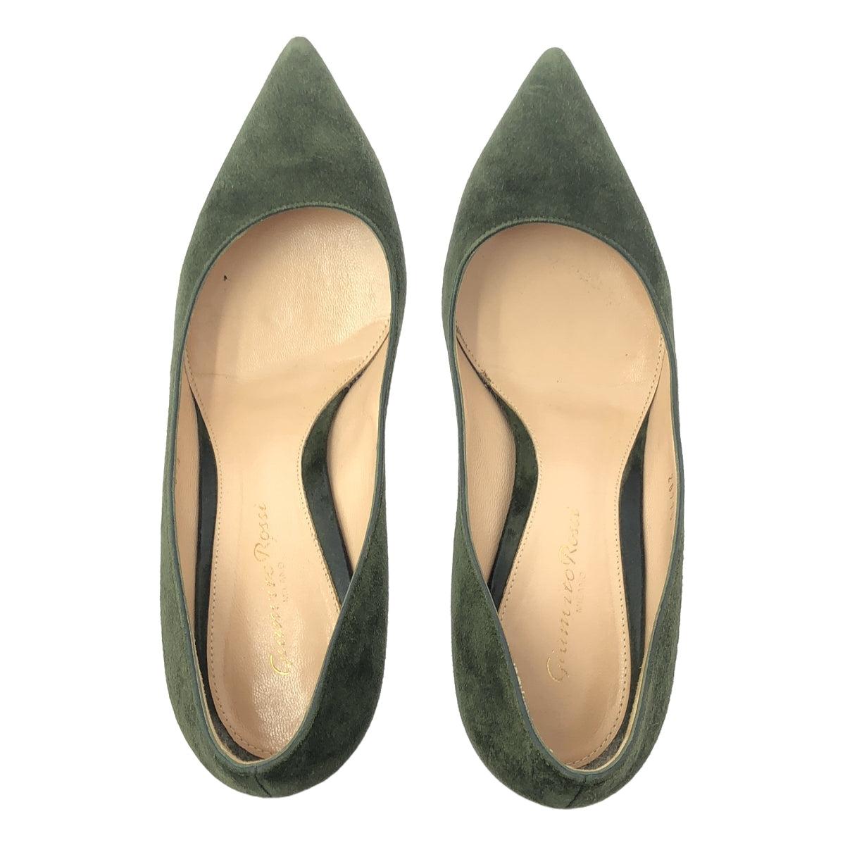 Gianvito Rossi / ジャンヴィトロッシ | Gianvito70 / ポインテッドトゥ ヒール パンプス | 37 1/2 | ダークグリーン | レディース